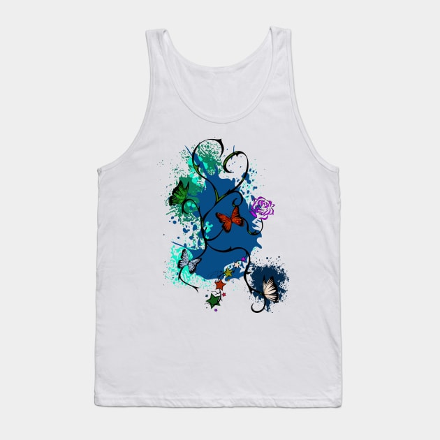 Butterfly (flowers) Tank Top by sk3tch